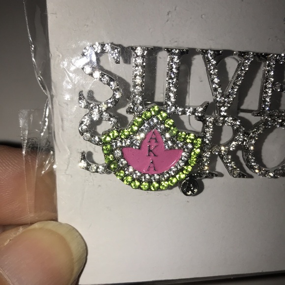 NIP Rhinestone “Silver Soror” AKA Pin - Picture 2 of 4